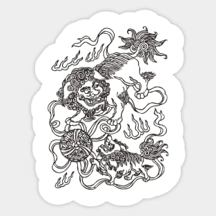 Painting Lion Dance Sticker